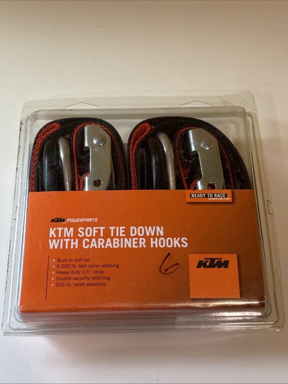 KTM Soft Tie Down Set with Carabiner Hooks